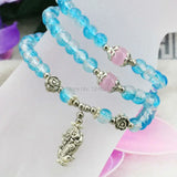 Multicolor Glass Beads Crystal Bracelet Bangles 6mm Jewelry for Women Girls