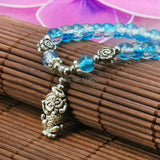 Multicolor Glass Beads Crystal Bracelet Bangles 6mm Jewelry for Women Girls