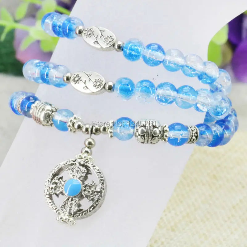 Multicolor Glass Beads Crystal Bracelet Hand Chain Jewelry for Women