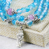 Multicolor Glass Beads Crystal Bracelet Bangles 6mm Jewelry for Women Girls
