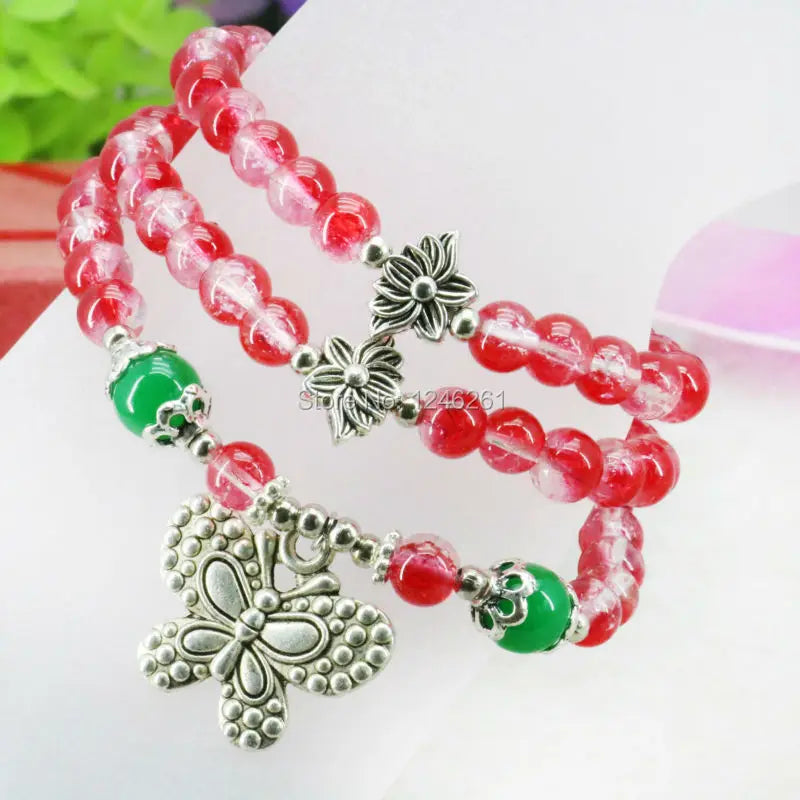 Multicolor Glass Beads Crystal Bracelet Bangle Hand Chain DIY Jewelry Making