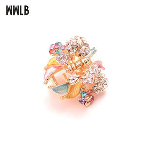 Multicolor Enamel Hair Claws Crystal Crab Clip