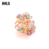 Multicolor Enamel Hair Claws Crystal Crab Clip