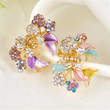 Multicolor Enamel Hair Claws Crystal Crab Clip