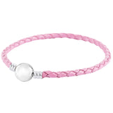 Multicolor Leather Ball Love Knot Bracelet Bangle