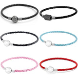 Multicolor Leather Ball Love Knot Bracelet Bangle