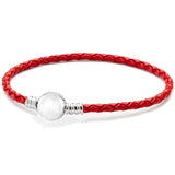 Multicolor Leather Ball Love Knot Bracelet Bangle