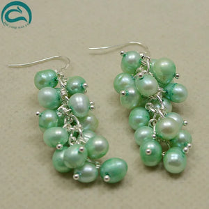 Multicolor Grape Pearl Earrings, Natural Freshwater Pearl Women Jewellery