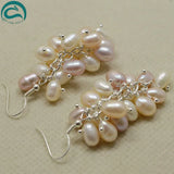 Multicolor Grape Pearl Earrings, Natural Freshwater Pearl Women Jewellery