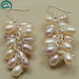 Multicolor Grape Pearl Earrings, Natural Freshwater Pearl Women Jewellery