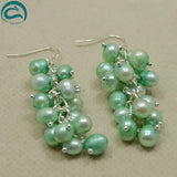 Multicolor Grape Pearl Earrings, Natural Freshwater Pearl Women Jewellery