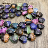 Multicolor Heart Shape Agates Druzy Slice Space Stone Beads 2Strands/Lot