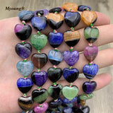 Multicolor Heart Shape Agates Druzy Slice Space Stone Beads 2Strands/Lot