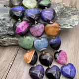 Multicolor Heart Shape Agates Druzy Slice Space Stone Beads 2Strands/Lot