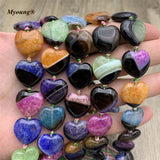 Multicolor Heart Shape Agates Druzy Slice Space Stone Beads 2Strands/Lot
