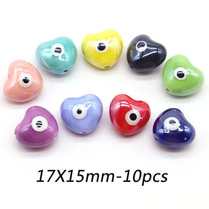 Heart Shape Ceramic Beads For Jewelry Making Necklace Bracelet 17x15mm