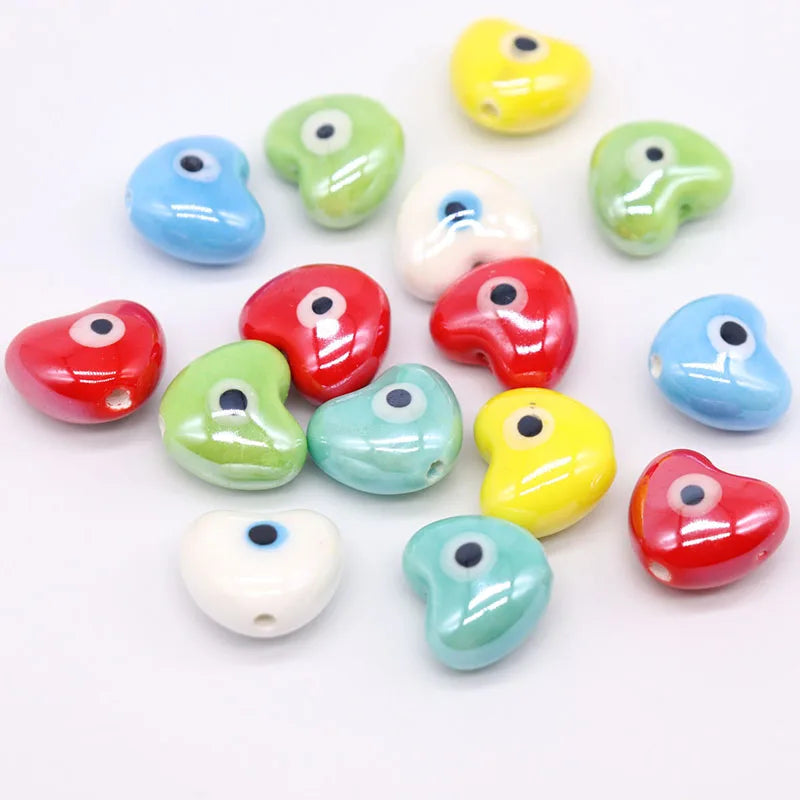 Heart Shape Ceramic Beads For Jewelry Making Necklace Bracelet 17x15mm