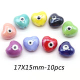 Heart Shape Ceramic Beads For Jewelry Making Necklace Bracelet 17x15mm