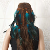 Multicolor Tribal Ethnic Wood Beads Leather Headband