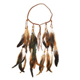 Multicolor Tribal Ethnic Wood Beads Leather Headband