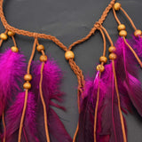 Multicolor Tribal Ethnic Wood Beads Leather Headband