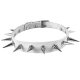 Multicolor Leather Rivets Necklace Punk Choker Spike Collar
