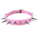 Multicolor Leather Rivets Necklace Punk Choker Spike Collar