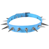 Multicolor Leather Rivets Necklace Punk Choker Spike Collar