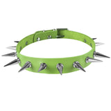 Multicolor Leather Rivets Necklace Punk Choker Spike Collar