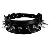 Multicolor Leather Rivets Necklace Spike Choker Punk Collar