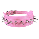 Multicolor Leather Rivets Necklace Spike Choker Punk Collar