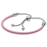 Multicolor Leather 925 Sterling Silver Bracelet