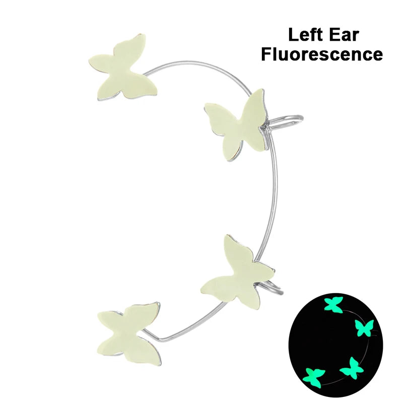 Multicolor Luminous Sequins Butterfly Ear Clip