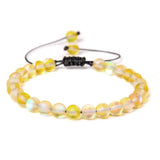 Multicolor Moonstone Beaded Bracelet 6MM Mermaid Glass Crystal Braided Bracelet