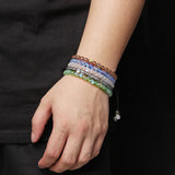 Multicolor Moonstone Beaded Bracelet 6MM Mermaid Glass Crystal Braided Bracelet
