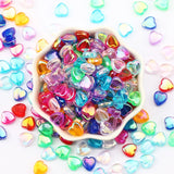 9mm Mixed Acrylic Heart Spacer Beads Jewelry Making DIY Charm Necklace Bracelet