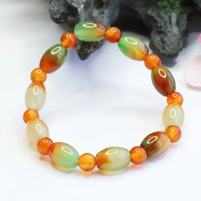 Multicolor Agate Jade Beaded Bracelets for Women Fine Jewelry