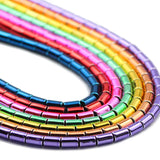 Multicolor Hematite Stone Cylinder Spacers 4x6mm Beads for DIY Bracelets
