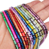 Multicolor Hematite Stone Cylinder Spacers 4x6mm Beads for DIY Bracelets