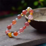 Multi Natural Jade Chalcedony Crystal Bracelet Mermaid Tail Beads Bangle