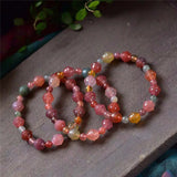Multi Natural Jade Chalcedony Crystal Bracelet Mermaid Tail Beads Bangle