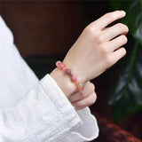 Multi Natural Jade Chalcedony Crystal Bracelet Mermaid Tail Beads Bangle
