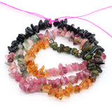 Natural Watermelon Rainbow Tourmaline Stone Beads Chip Loose Beads 15''