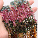 Natural Watermelon Rainbow Tourmaline Stone Beads Chip Loose Beads 15''