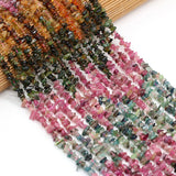 Natural Watermelon Rainbow Tourmaline Stone Beads Chip Loose Beads 15''