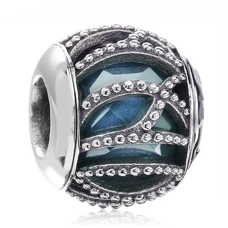 Multicolor Nature's Radiance Love Heart Bead 925 Silver Charm