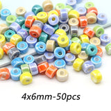 Multicolor Ceramic Beads 4x8mm Shining Porcelain Beads