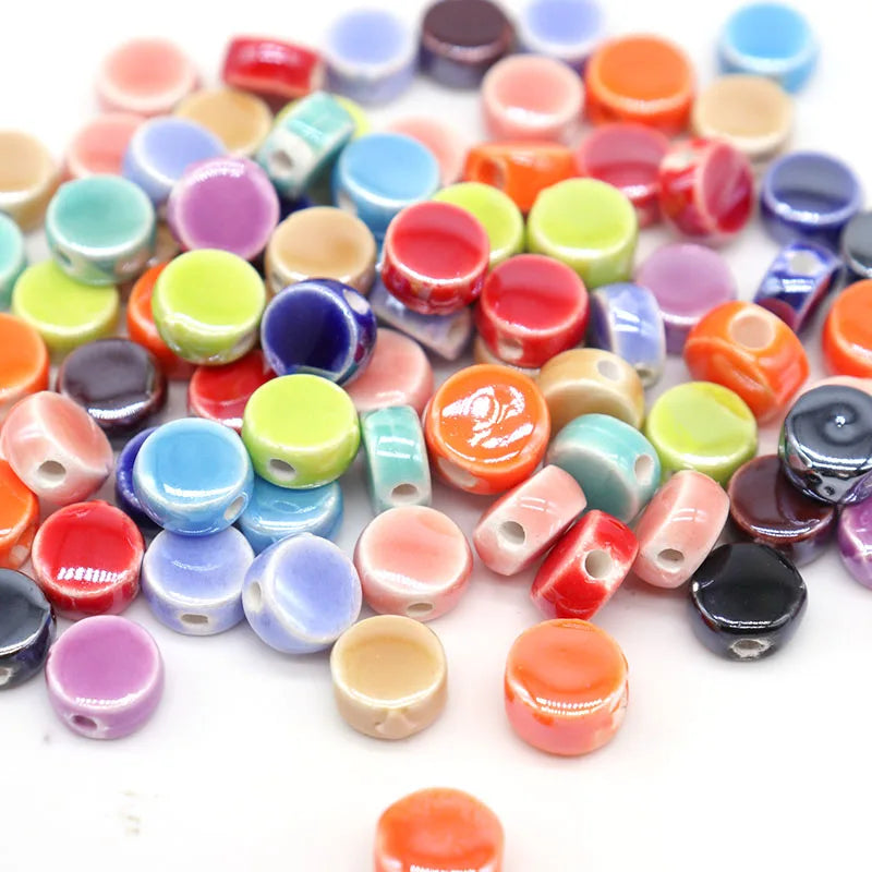 Multicolor Ceramic Beads 4x8mm Shining Porcelain Beads