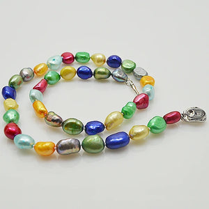 Multicolor Pearl Baroque Necklace 925 Sterling Silver Clasp