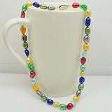 Multicolor Pearl Baroque Necklace 925 Sterling Silver Clasp